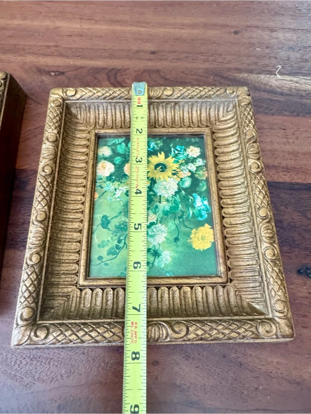2 VTG Floral Still Life Wall Art 1970s Gold Framed  Baroque Syroco Style Plastic